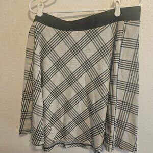 Torrid Plaid Mini Skater Elastic Waist Skirt Black Gray Plus Size 1X